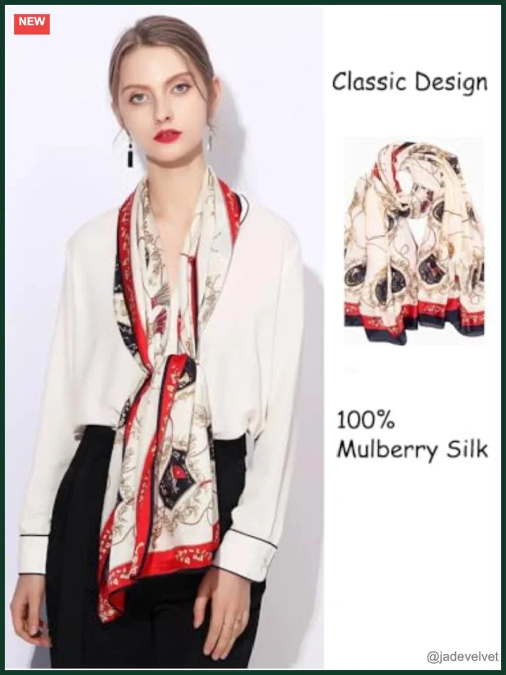 100% Pure Mulberry Silk Long Oblong Shawl Fashion Scarf